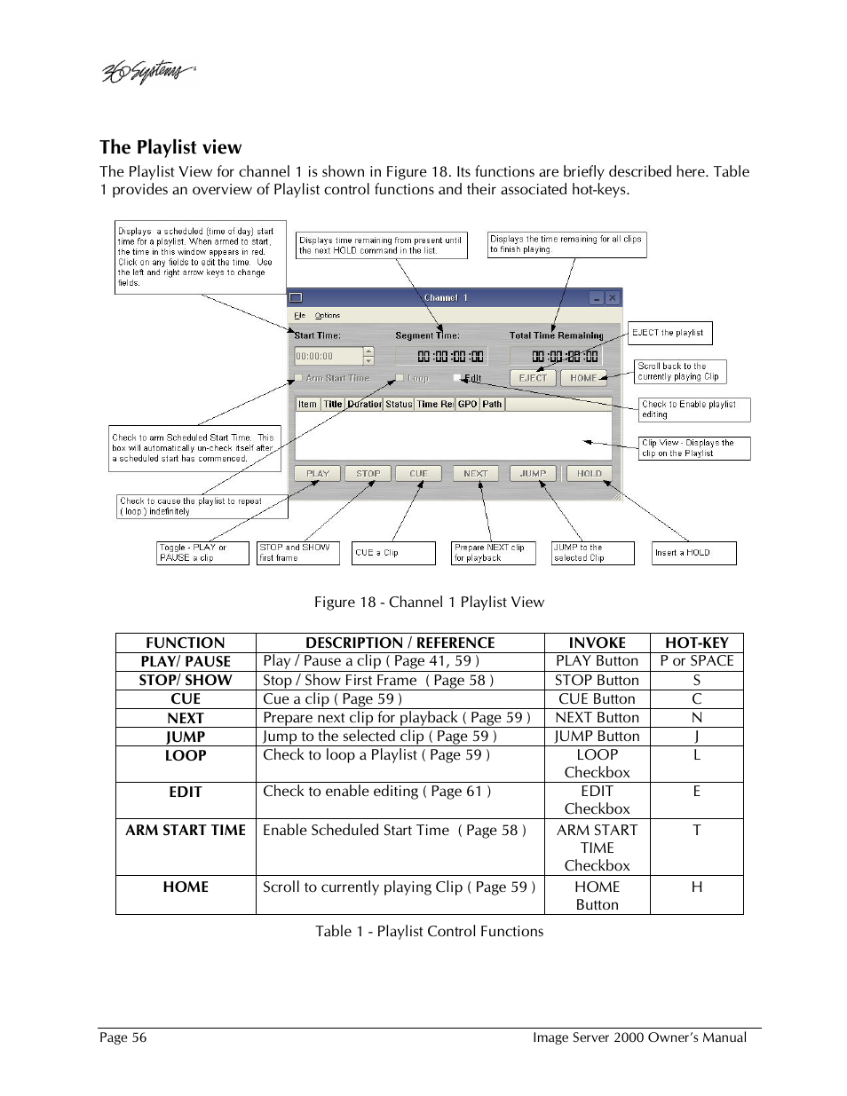 The playlist view | 360 Systems Image Server 2000 User Manual | Page 56 / 135