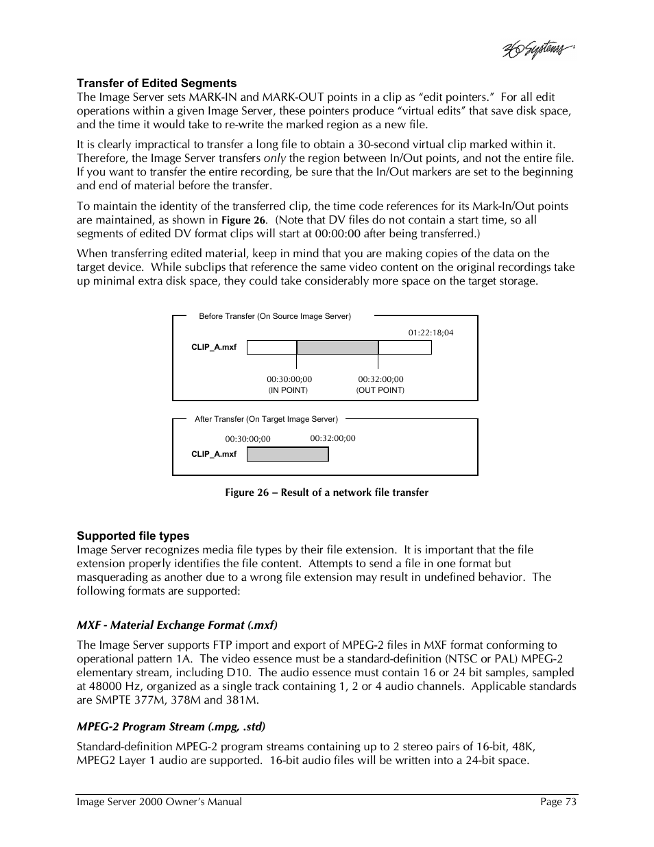 360 Systems Image Server 2000 User Manual | Page 73 / 135