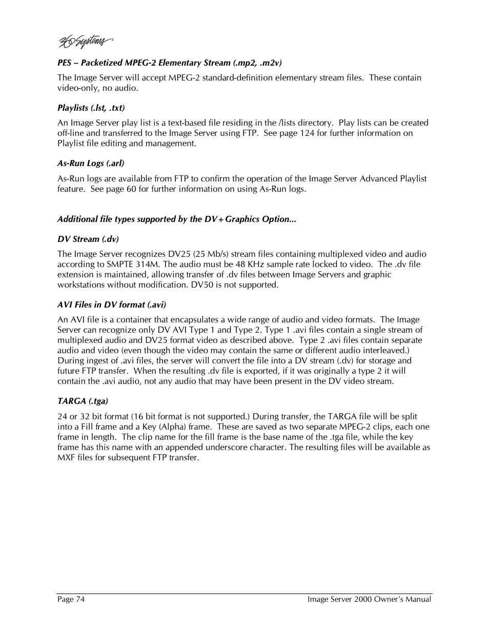 360 Systems Image Server 2000 User Manual | Page 74 / 135