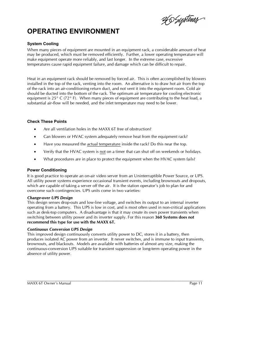Operating environment | 360 Systems MAXX-6T User Manual | Page 11 / 142