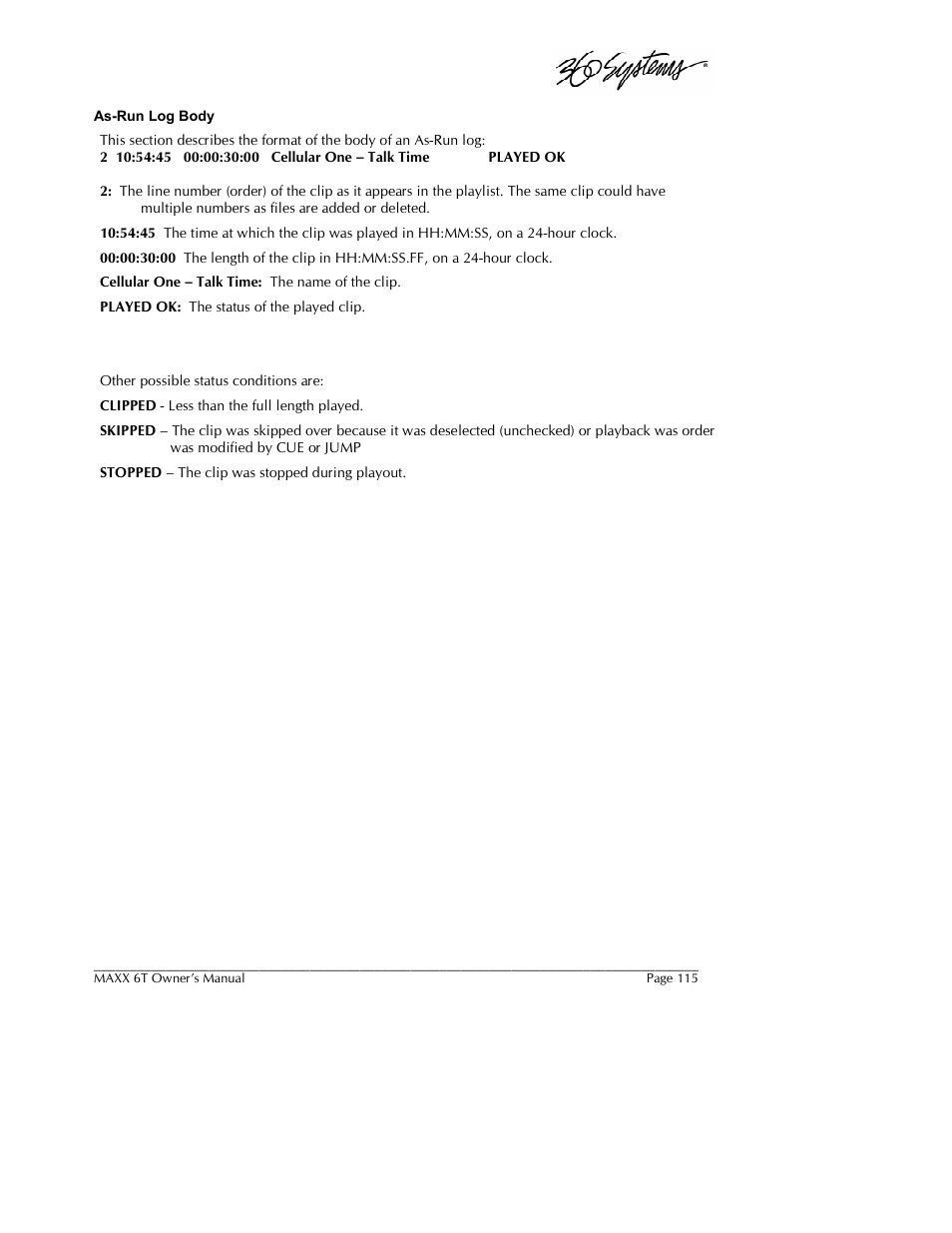 360 Systems MAXX-6T User Manual | Page 115 / 142