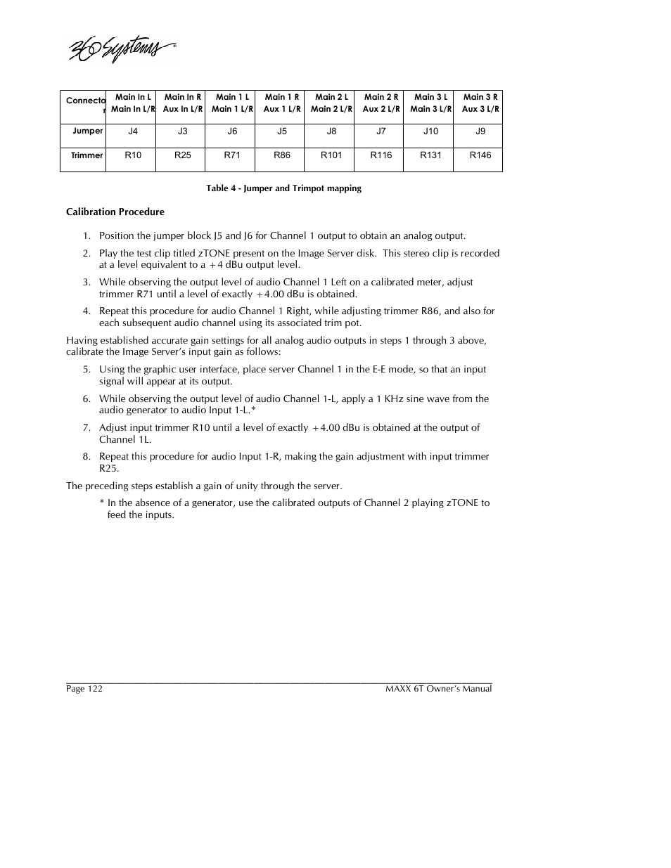 360 Systems MAXX-6T User Manual | Page 122 / 142