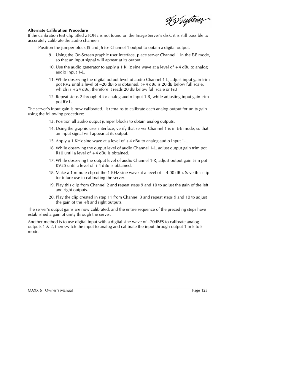 360 Systems MAXX-6T User Manual | Page 123 / 142