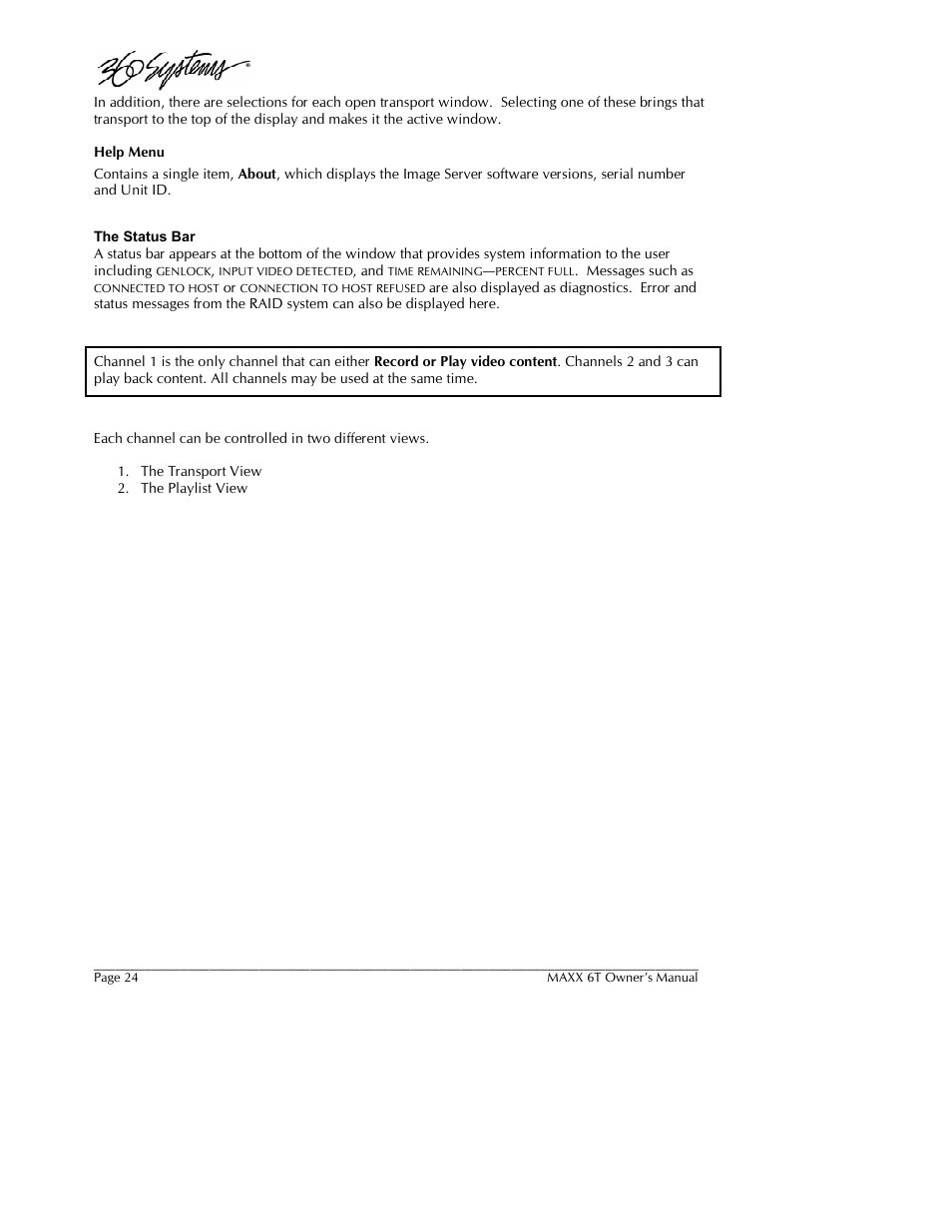 360 Systems MAXX-6T User Manual | Page 24 / 142
