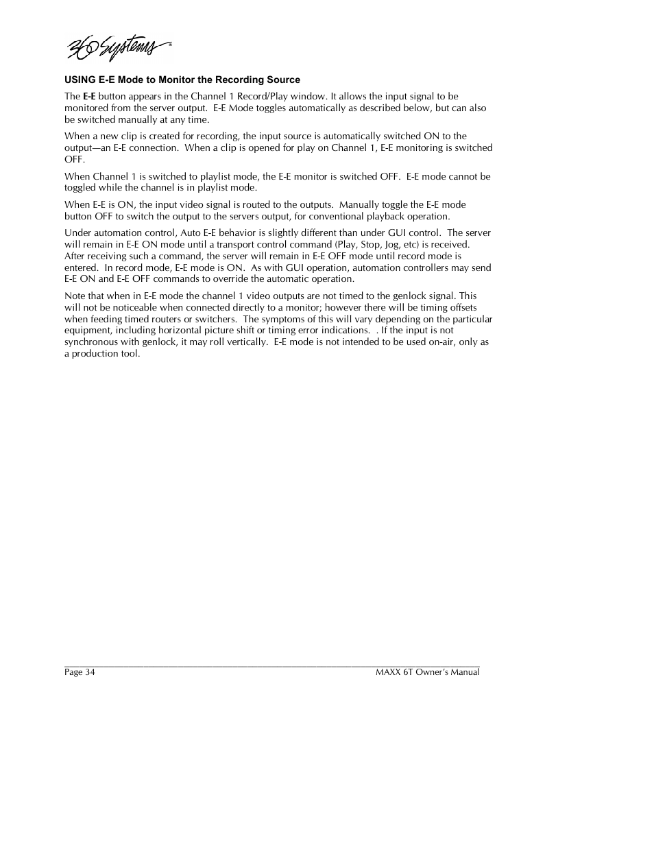 360 Systems MAXX-6T User Manual | Page 34 / 142