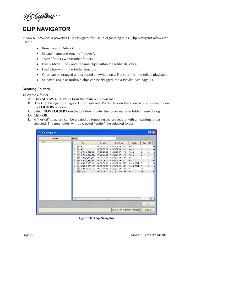 Clip navigator | 360 Systems MAXX-6T User Manual | Page 46 / 142