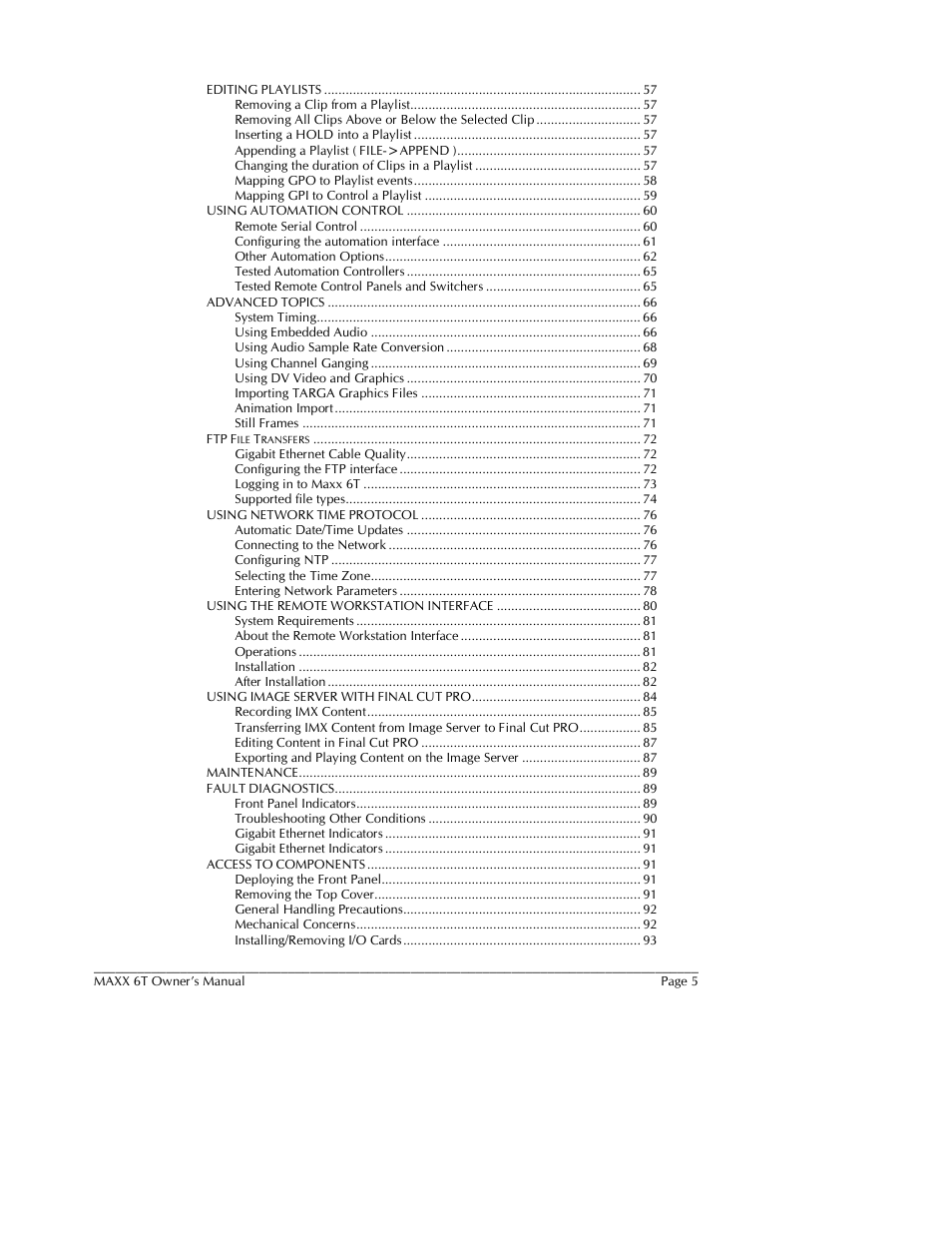 360 Systems MAXX-6T User Manual | Page 5 / 142