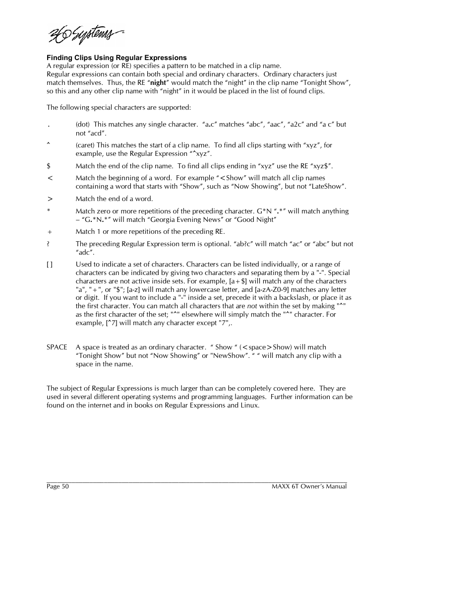 360 Systems MAXX-6T User Manual | Page 50 / 142