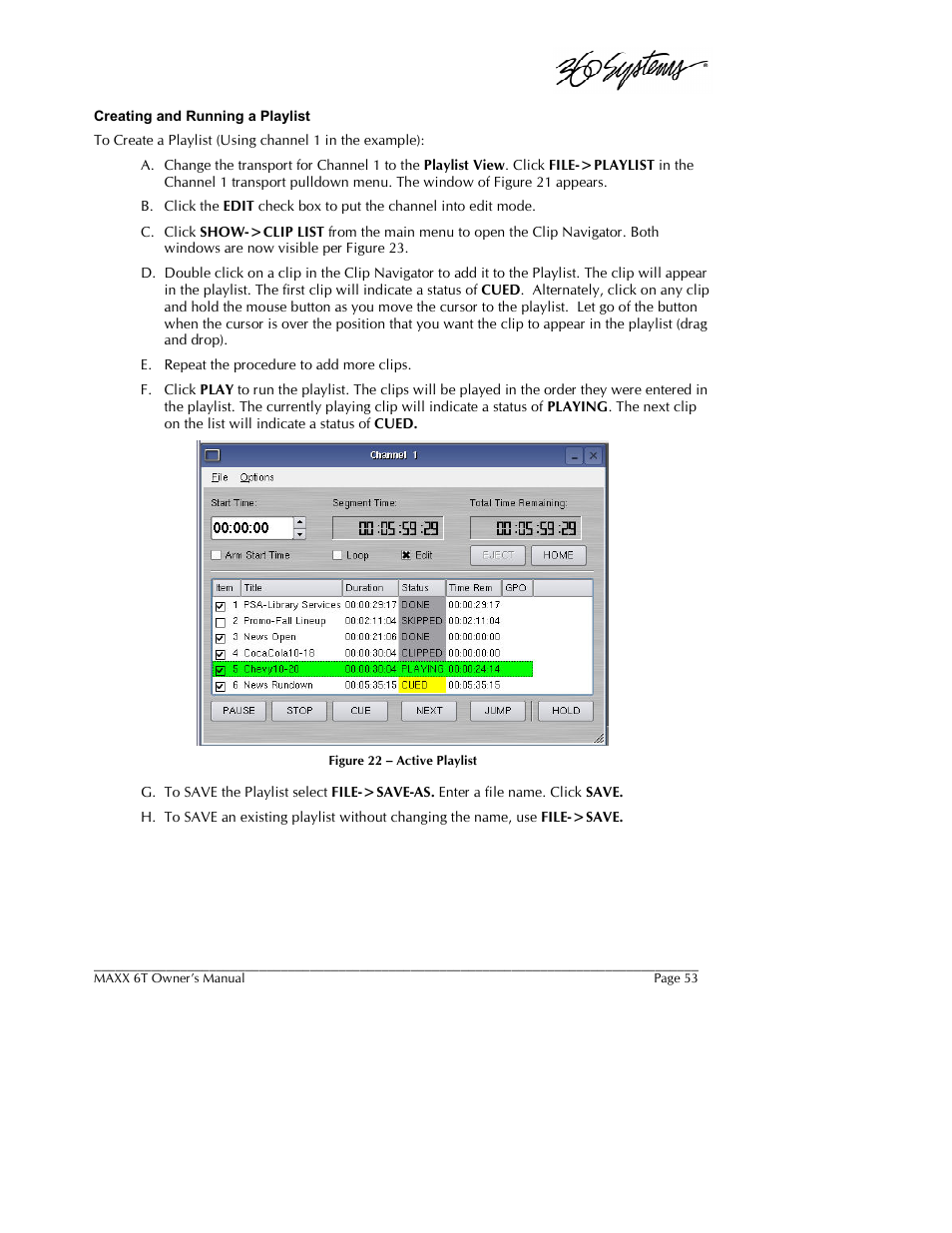 360 Systems MAXX-6T User Manual | Page 53 / 142