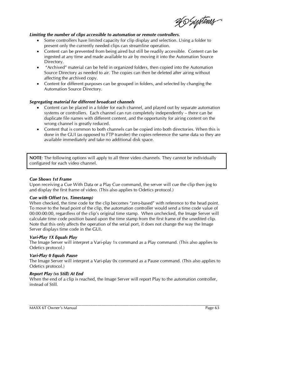 360 Systems MAXX-6T User Manual | Page 63 / 142