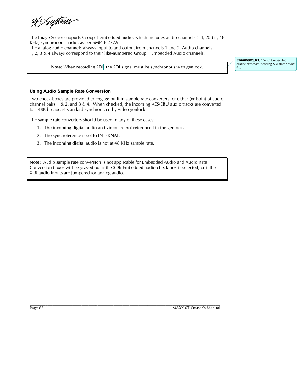 360 Systems MAXX-6T User Manual | Page 68 / 142