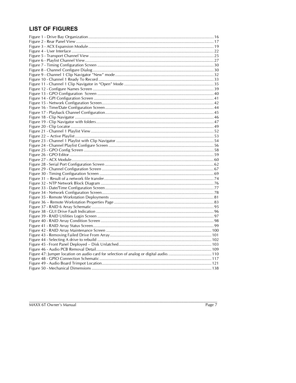 List of figures | 360 Systems MAXX-6T User Manual | Page 7 / 142