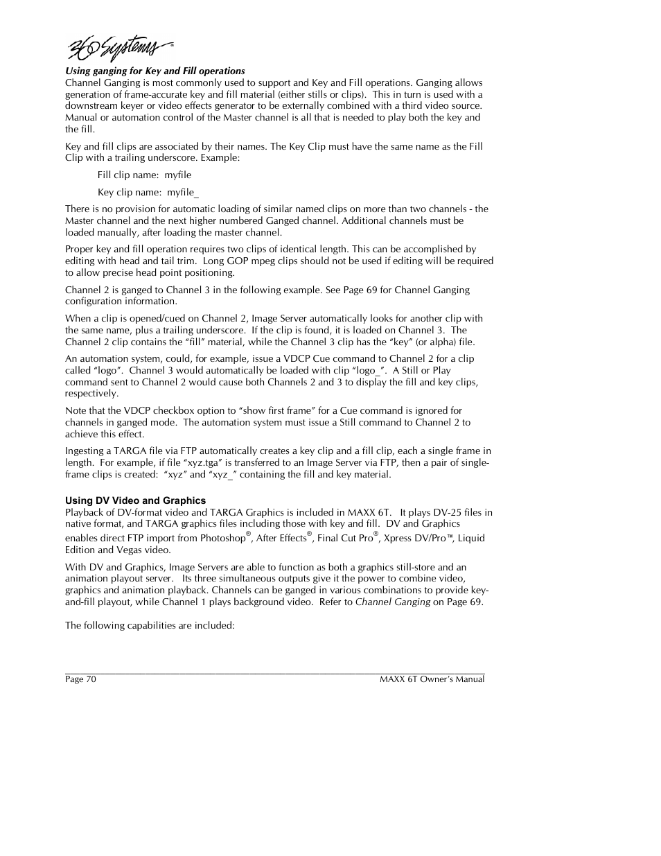 360 Systems MAXX-6T User Manual | Page 70 / 142