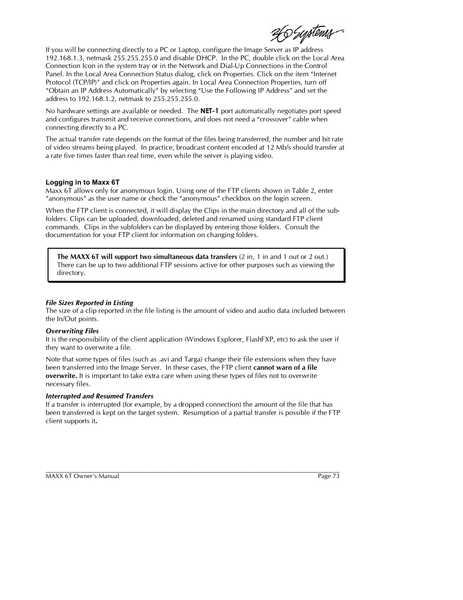 360 Systems MAXX-6T User Manual | Page 73 / 142