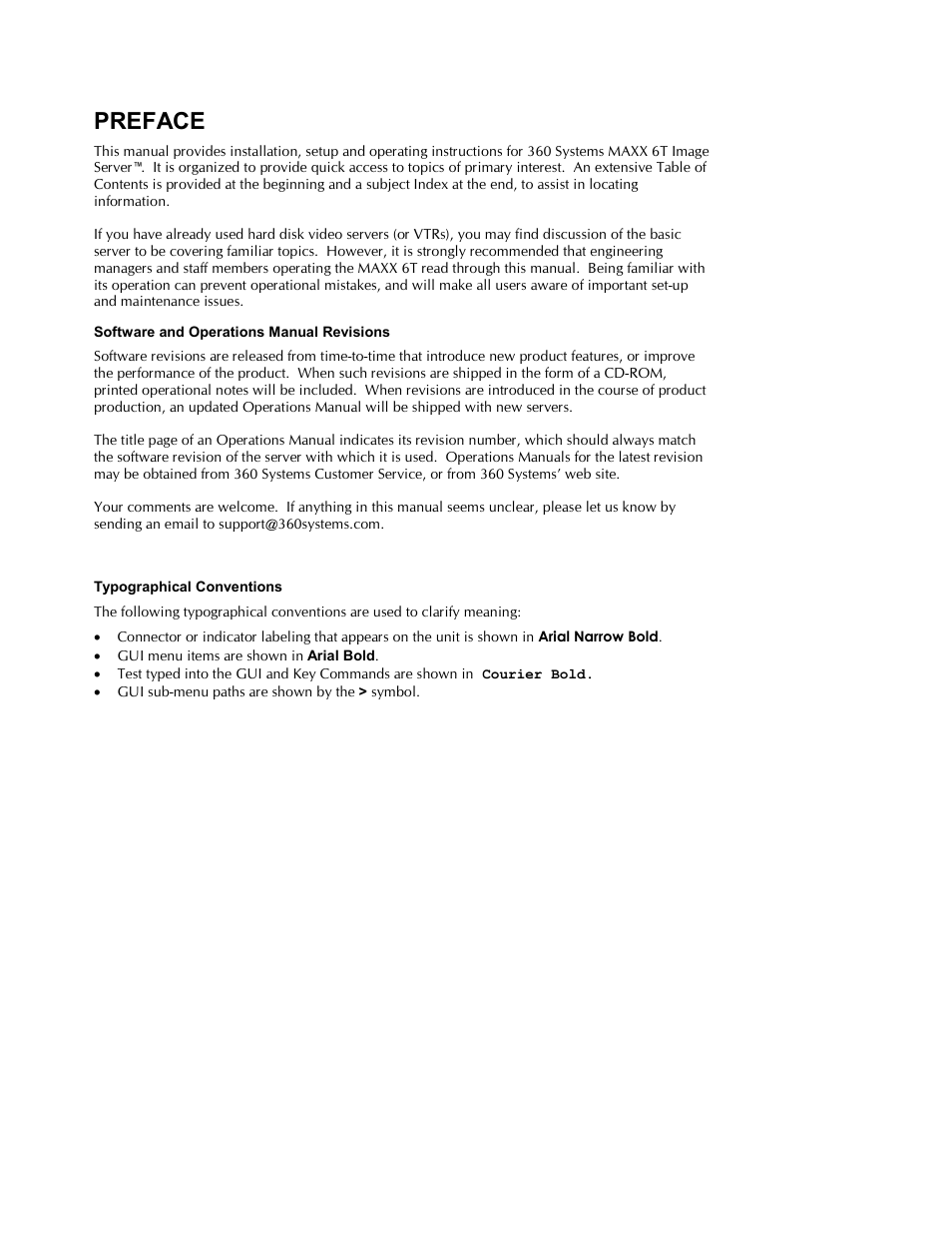 Preface | 360 Systems MAXX-6T User Manual | Page 8 / 142