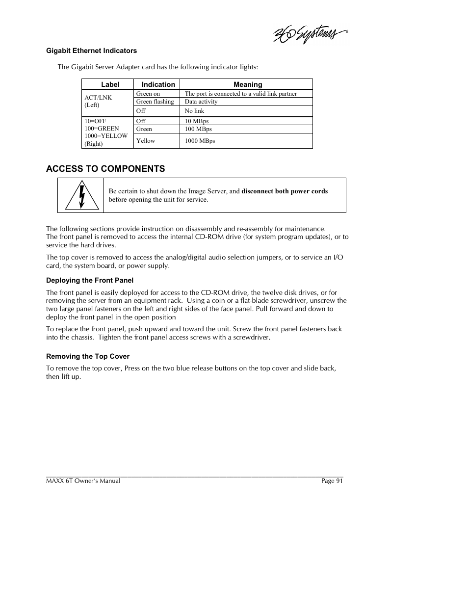 Access to components | 360 Systems MAXX-6T User Manual | Page 91 / 142