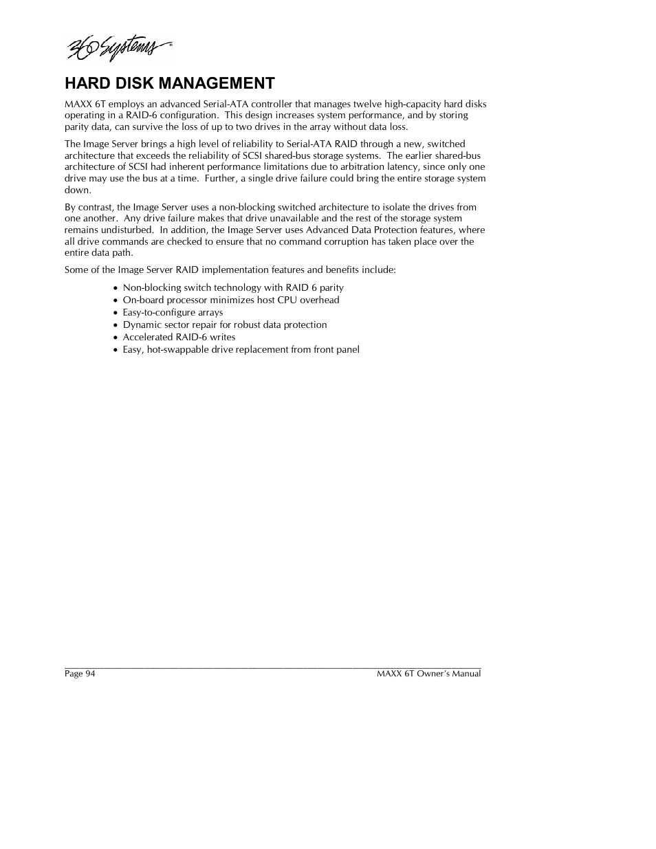 Hard disk management | 360 Systems MAXX-6T User Manual | Page 94 / 142
