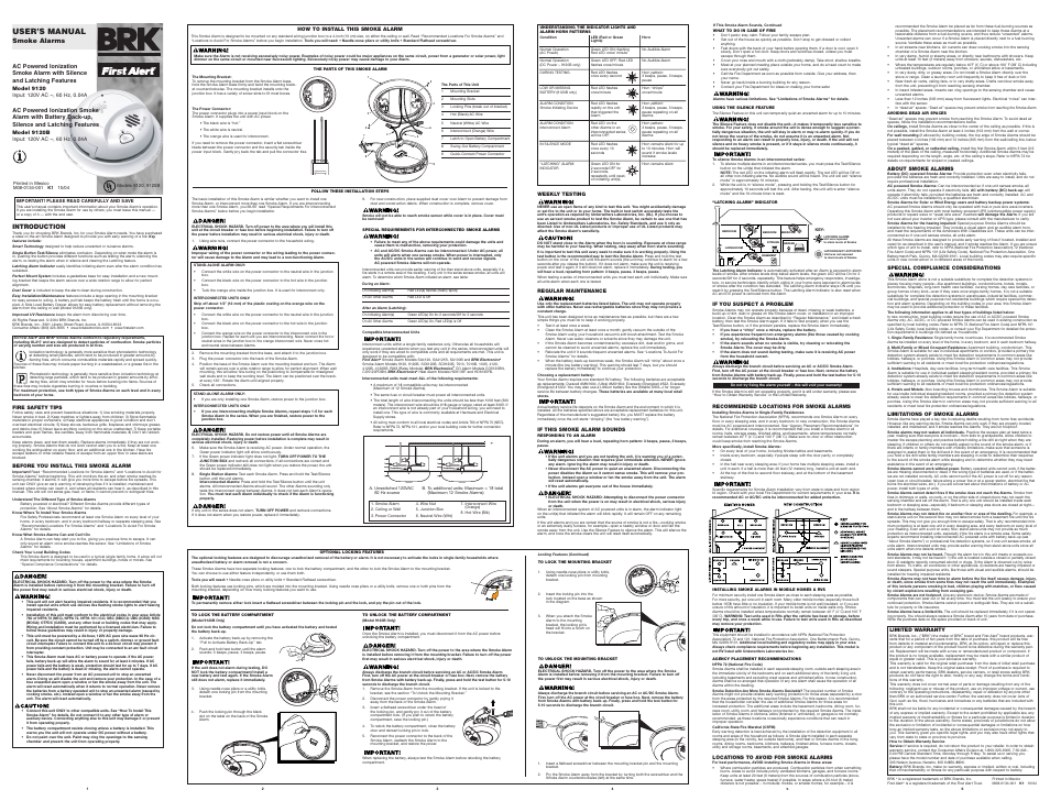 BRK electronic S User Manual | 1 page