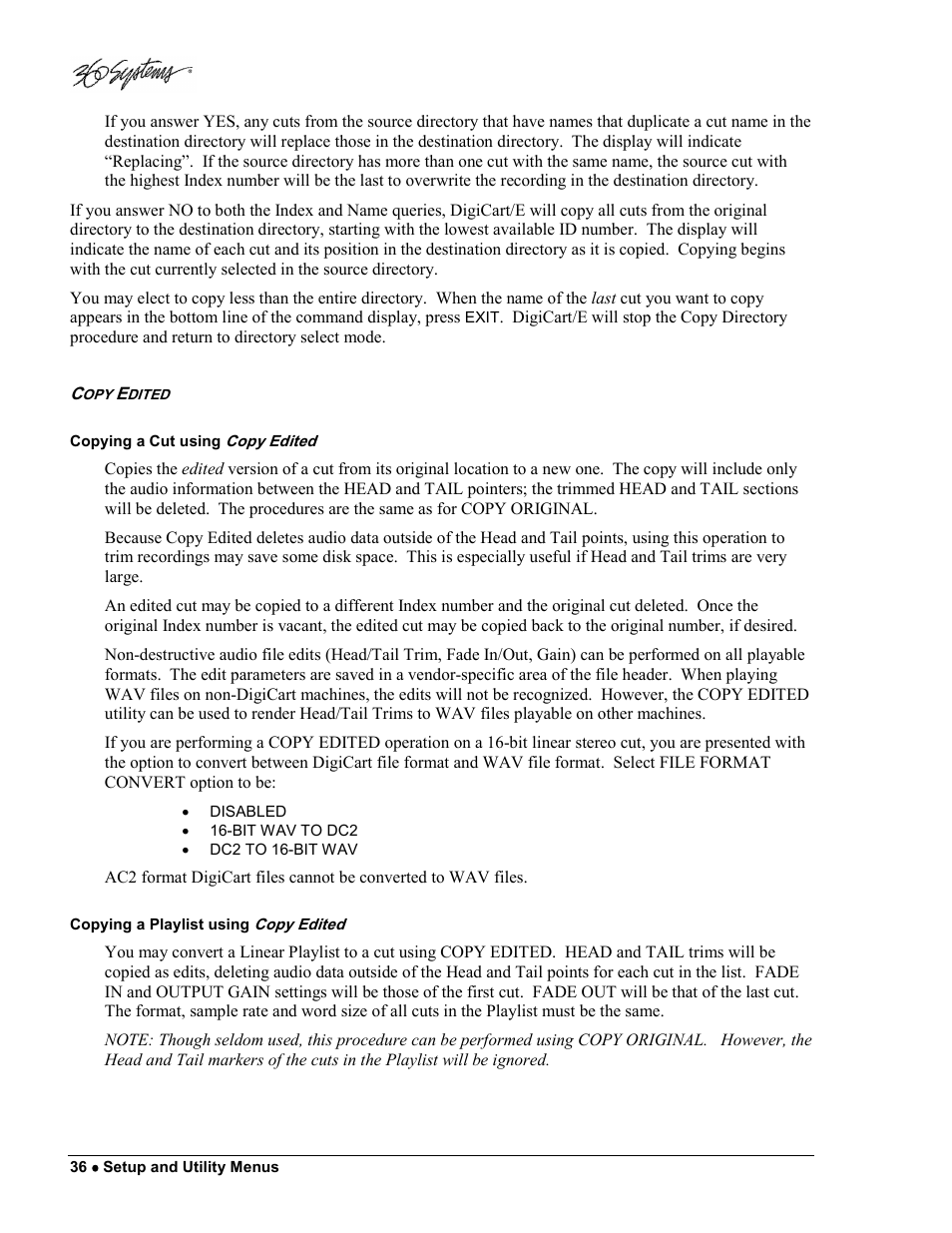 360 Systems DigiCart/E User Manual | Page 46 / 95