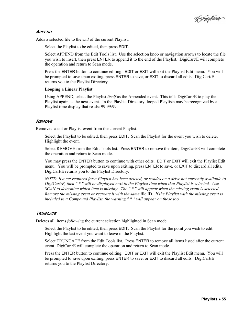 360 Systems DigiCart/E User Manual | Page 65 / 95