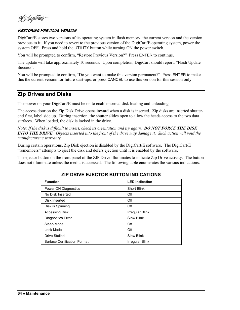 Zip drives and disks | 360 Systems DigiCart/E User Manual | Page 74 / 95