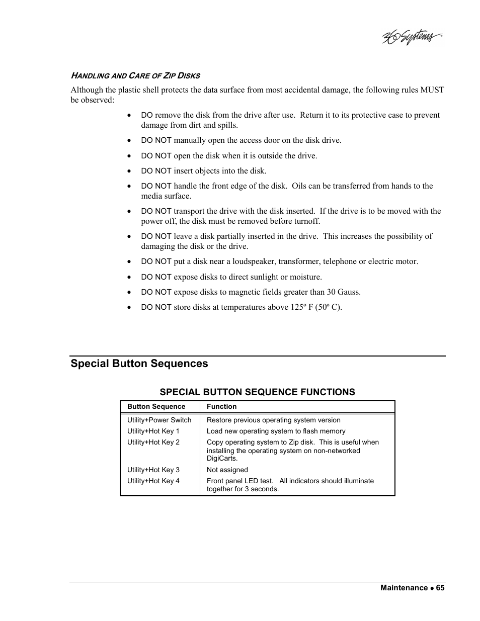 Special button sequences | 360 Systems DigiCart/E User Manual | Page 75 / 95