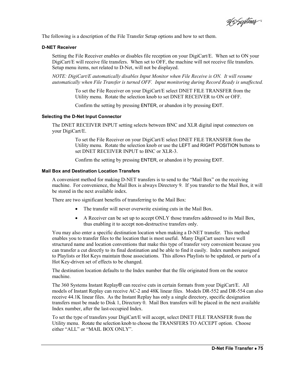 360 Systems DigiCart/E User Manual | Page 85 / 95