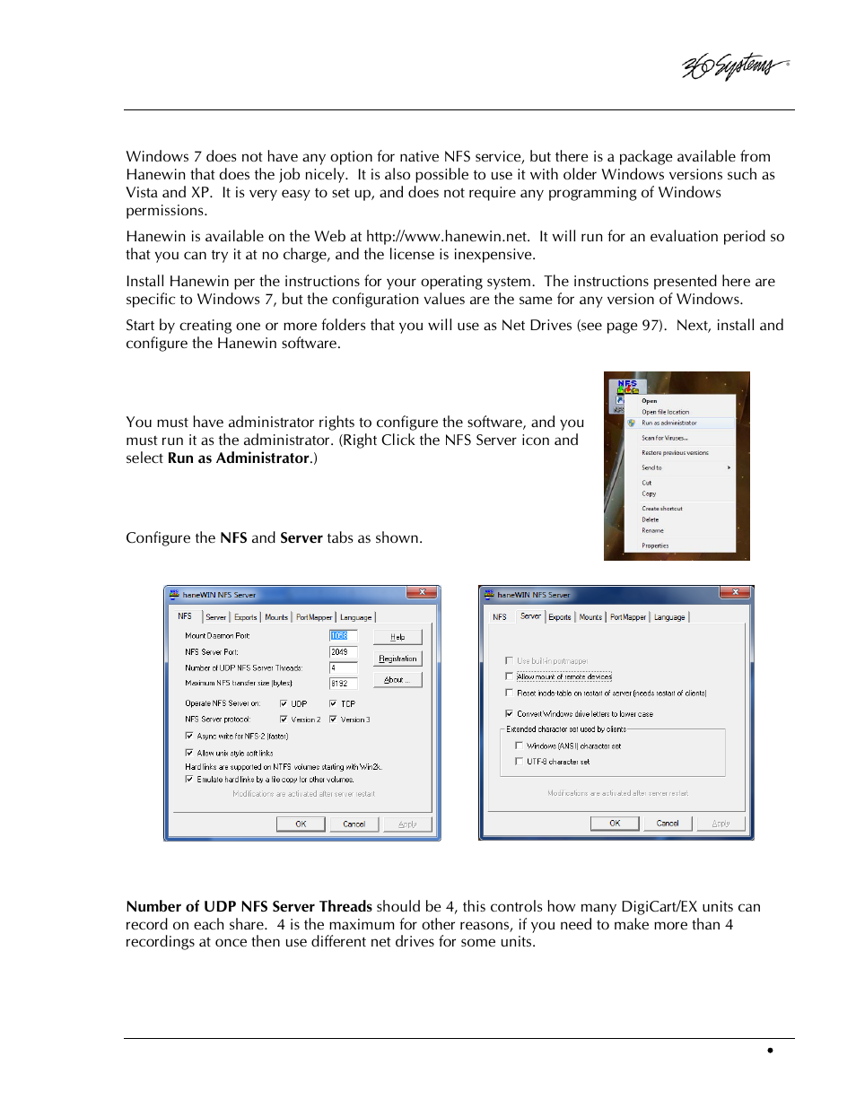 Configuring windows with hanewin nfs server | 360 Systems DigiCart/EX User Manual | Page 111 / 117