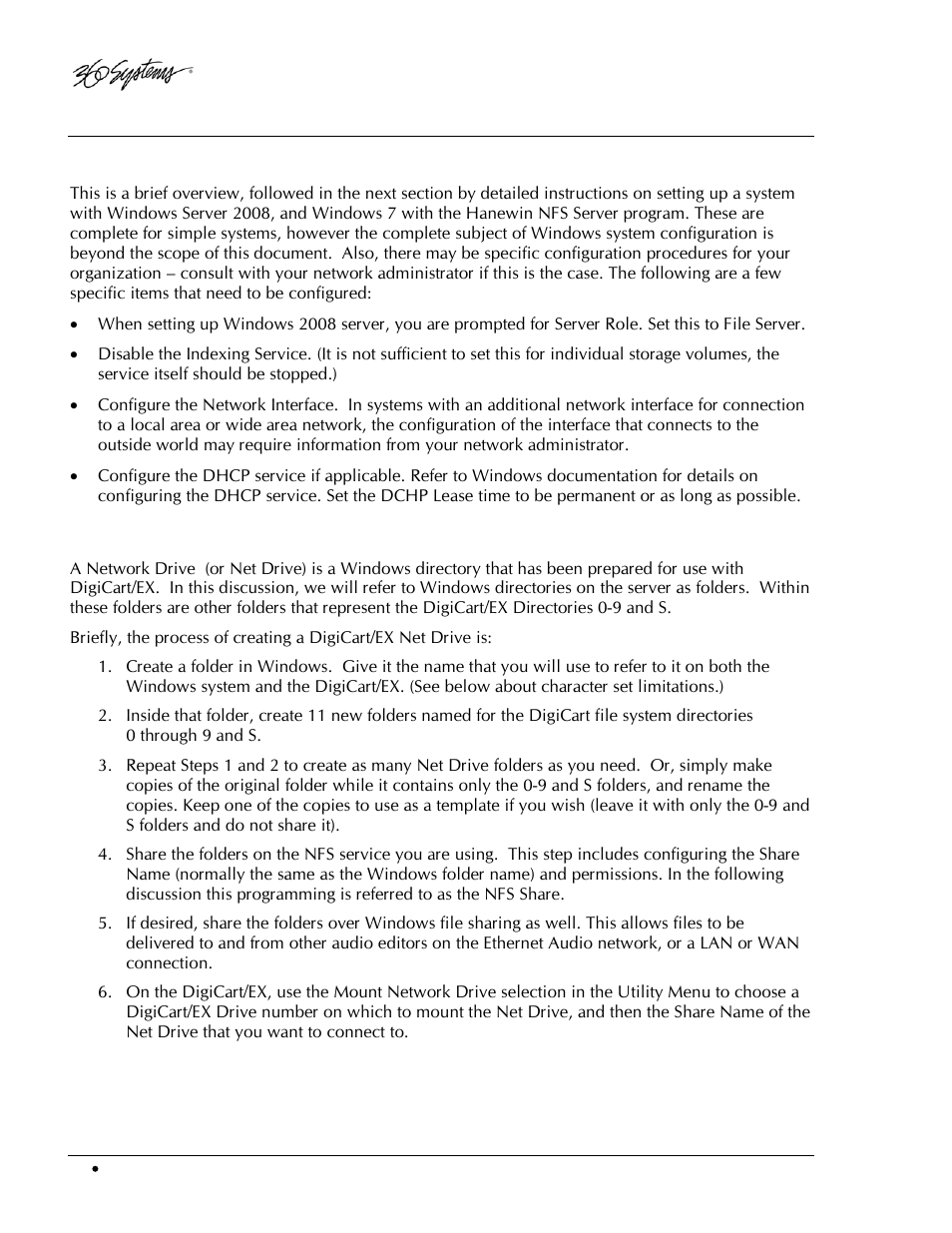 Setting up the ethernet audio server, Creating network drives | 360 Systems DigiCart/EX User Manual | Page 96 / 117