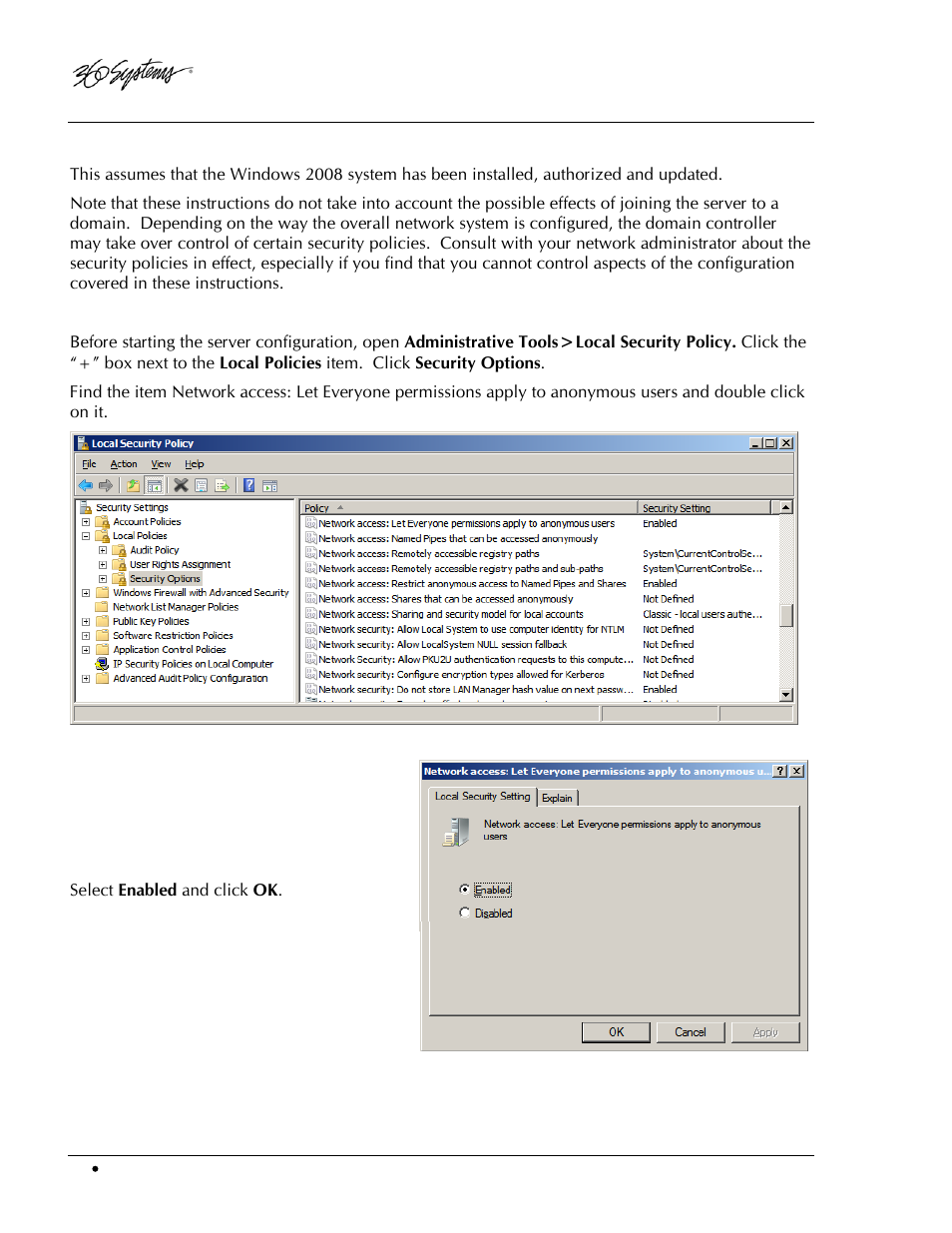 Setting up windows server 2008 | 360 Systems DigiCart/EX User Manual | Page 98 / 117