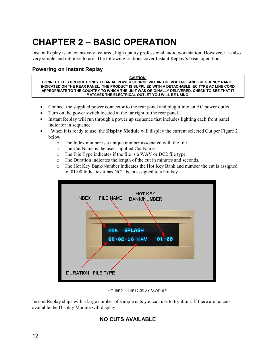 Chapter 2 – basic operation | 360 Systems Instant Replay 2 User Manual | Page 12 / 47