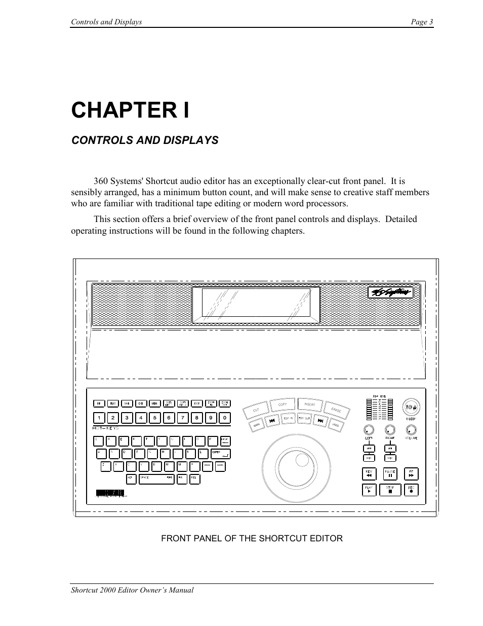 Chapter i | 360 Systems Short/Cut Editor User Manual | Page 11 / 84