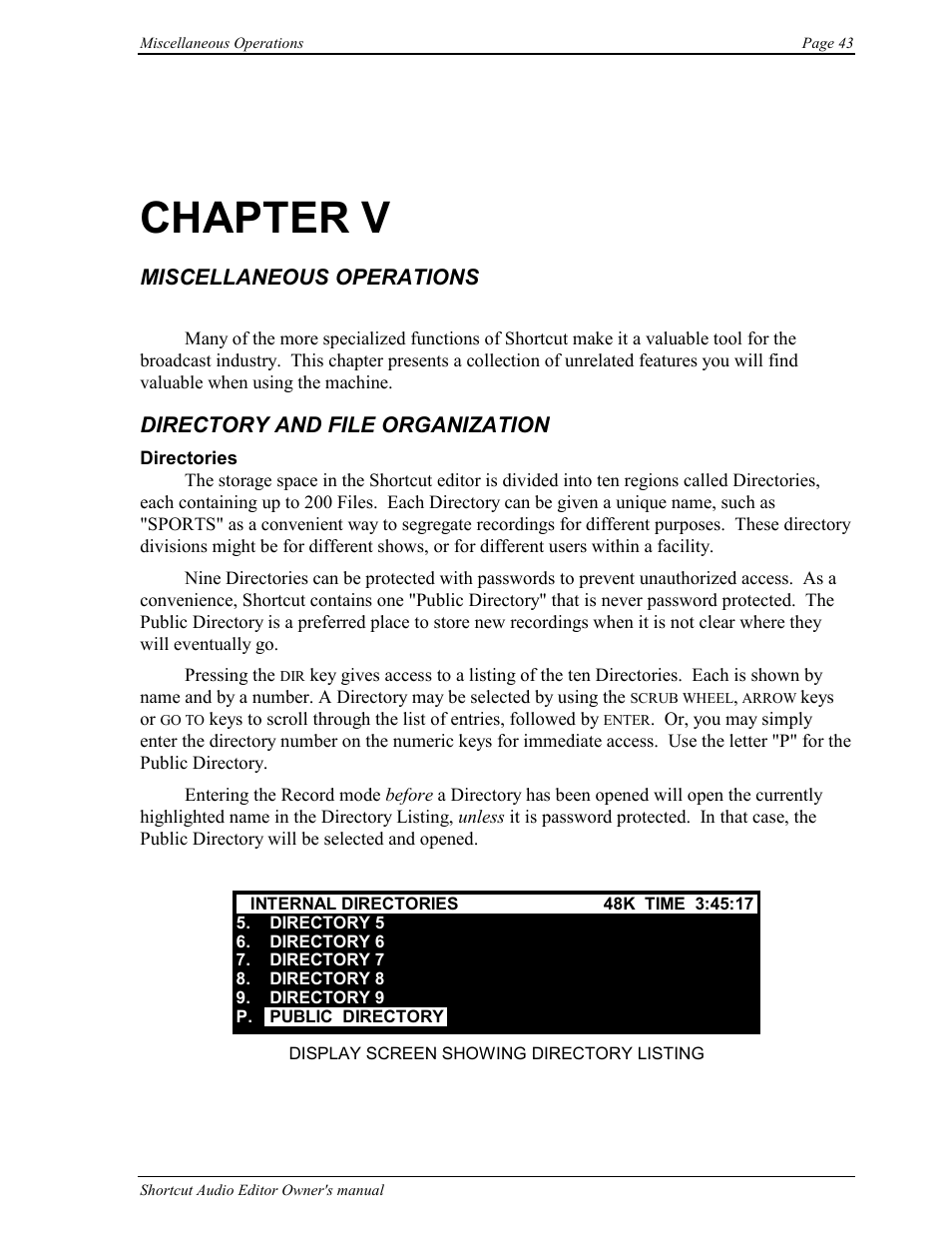 Chapter v | 360 Systems Short/Cut Editor User Manual | Page 51 / 84