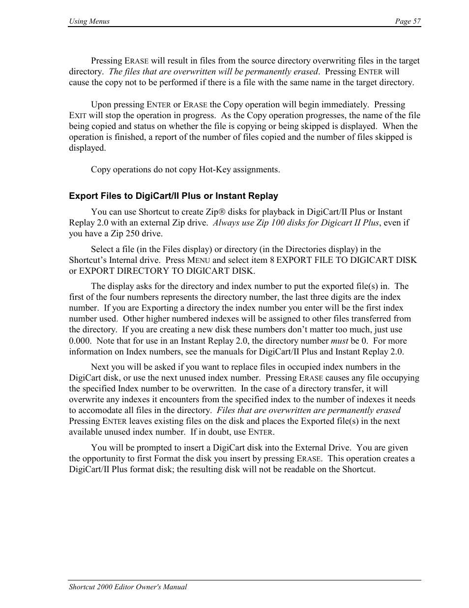 360 Systems Short/Cut Editor User Manual | Page 65 / 84
