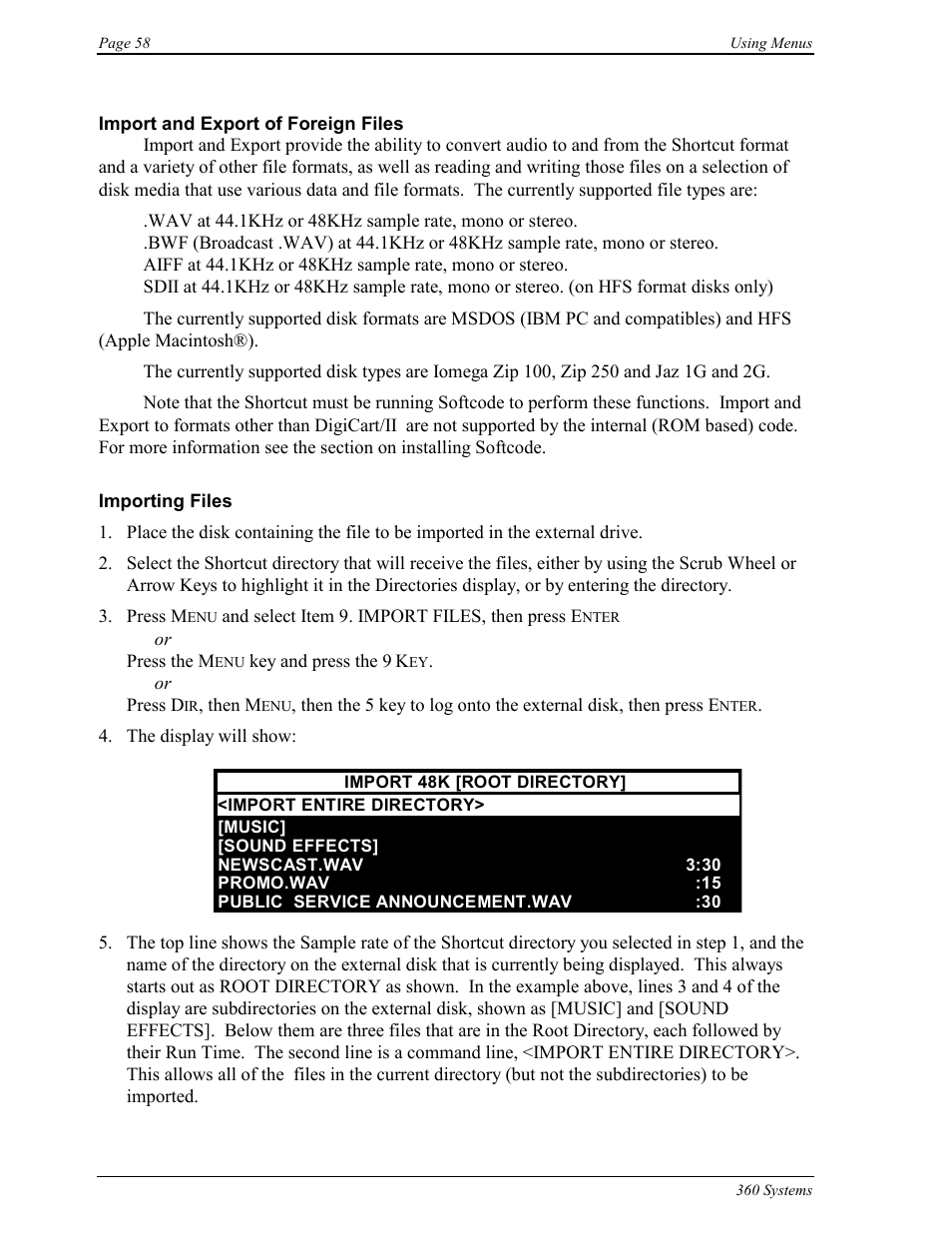 360 Systems Short/Cut Editor User Manual | Page 66 / 84