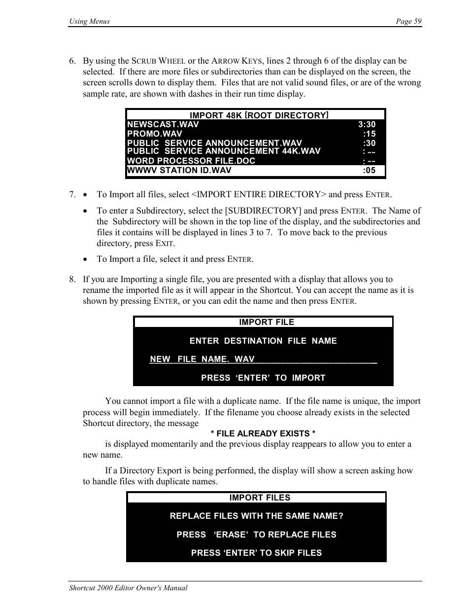 360 Systems Short/Cut Editor User Manual | Page 67 / 84