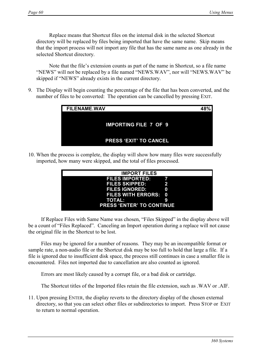 360 Systems Short/Cut Editor User Manual | Page 68 / 84