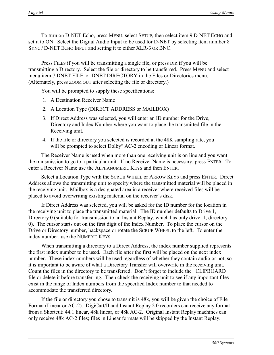 360 Systems Short/Cut Editor User Manual | Page 72 / 84