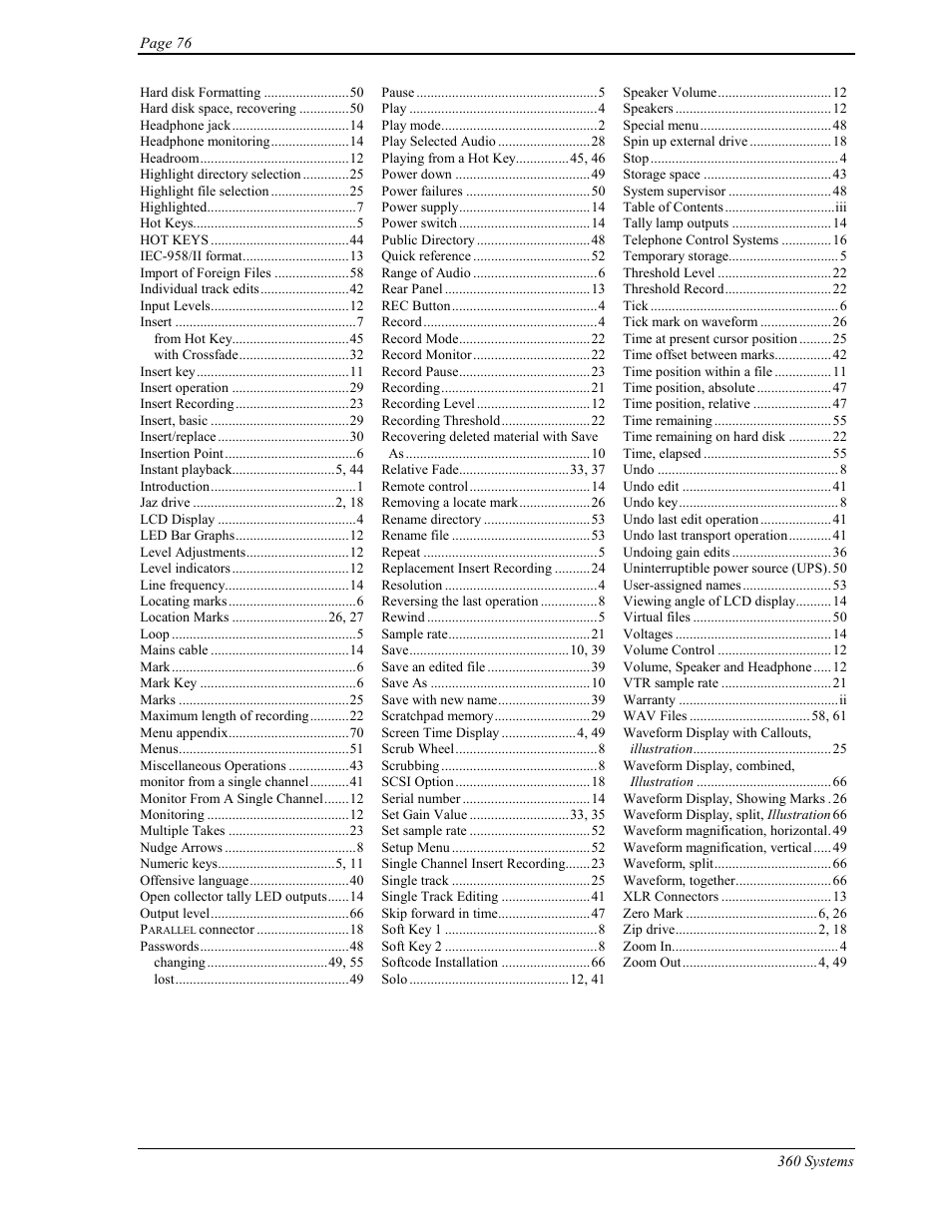 360 Systems Short/Cut Editor User Manual | Page 84 / 84