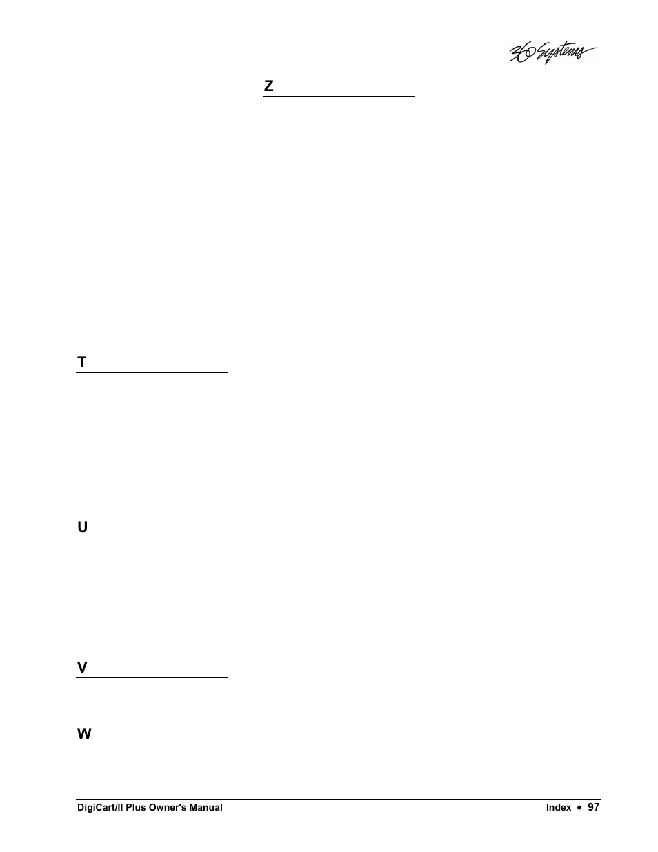 360 Systems DigiCart/II Plus User Manual | Page 109 / 109