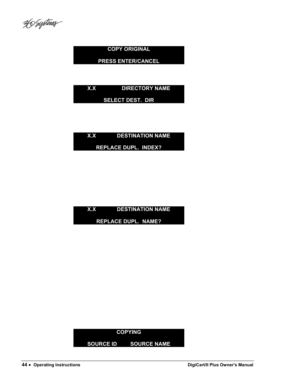 360 Systems DigiCart/II Plus User Manual | Page 56 / 109