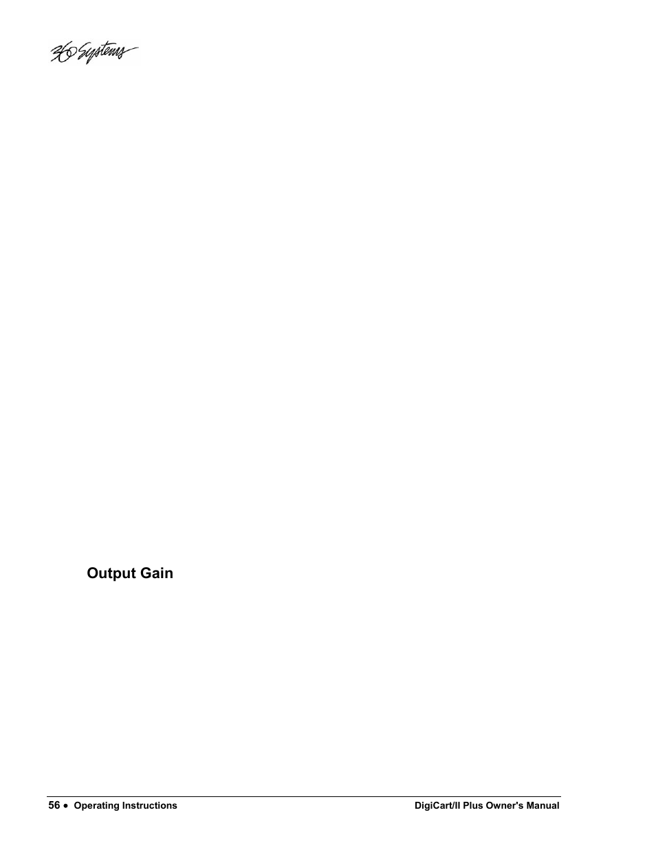 Output gain | 360 Systems DigiCart/II Plus User Manual | Page 68 / 109
