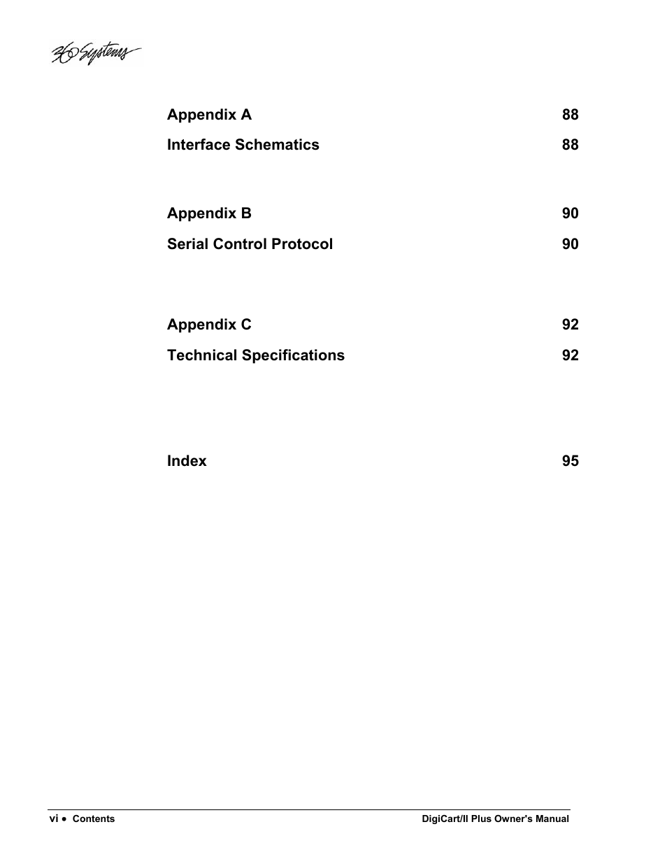 360 Systems DigiCart/II Plus User Manual | Page 8 / 109