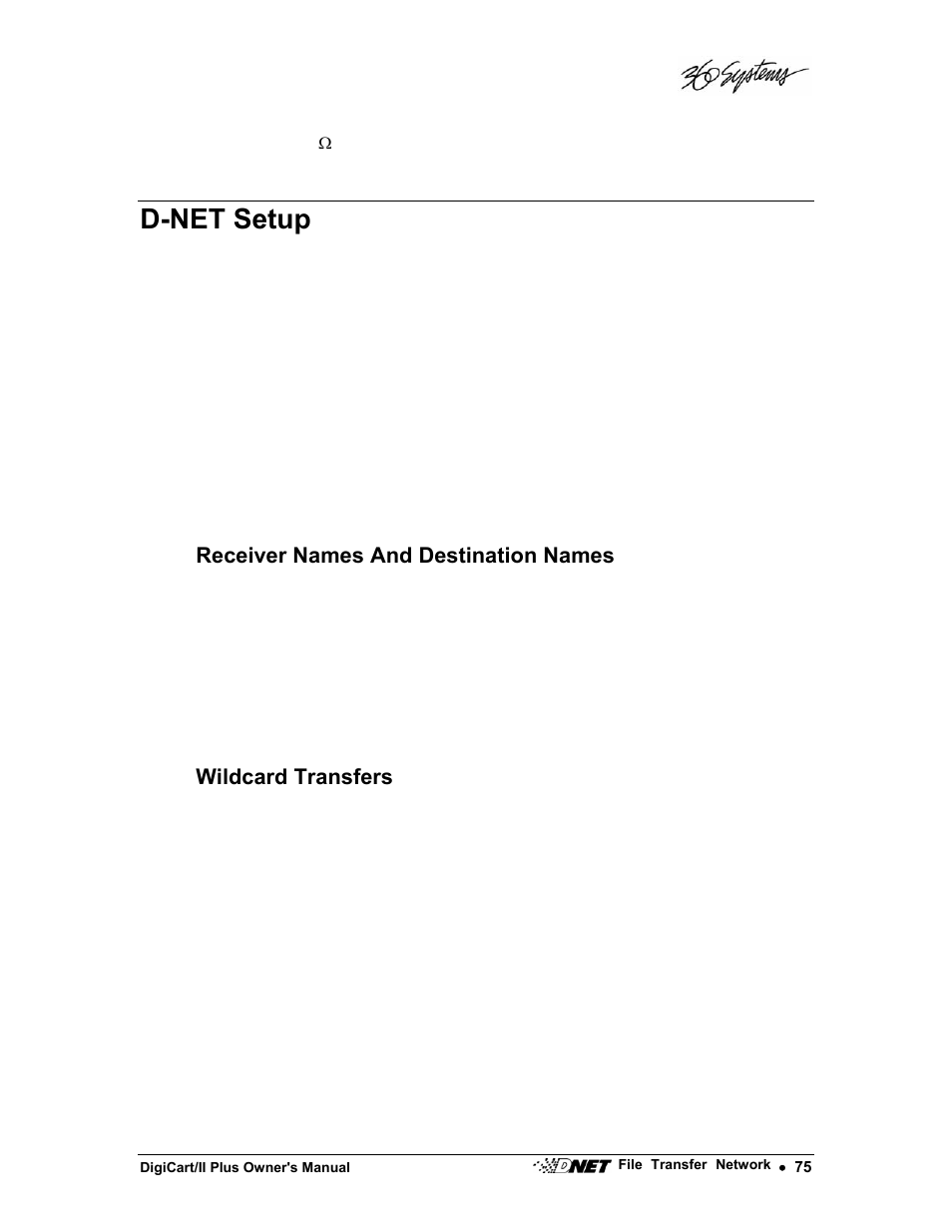 D-net setup | 360 Systems DigiCart/II Plus User Manual | Page 87 / 109