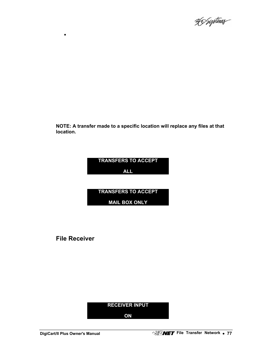 360 Systems DigiCart/II Plus User Manual | Page 89 / 109