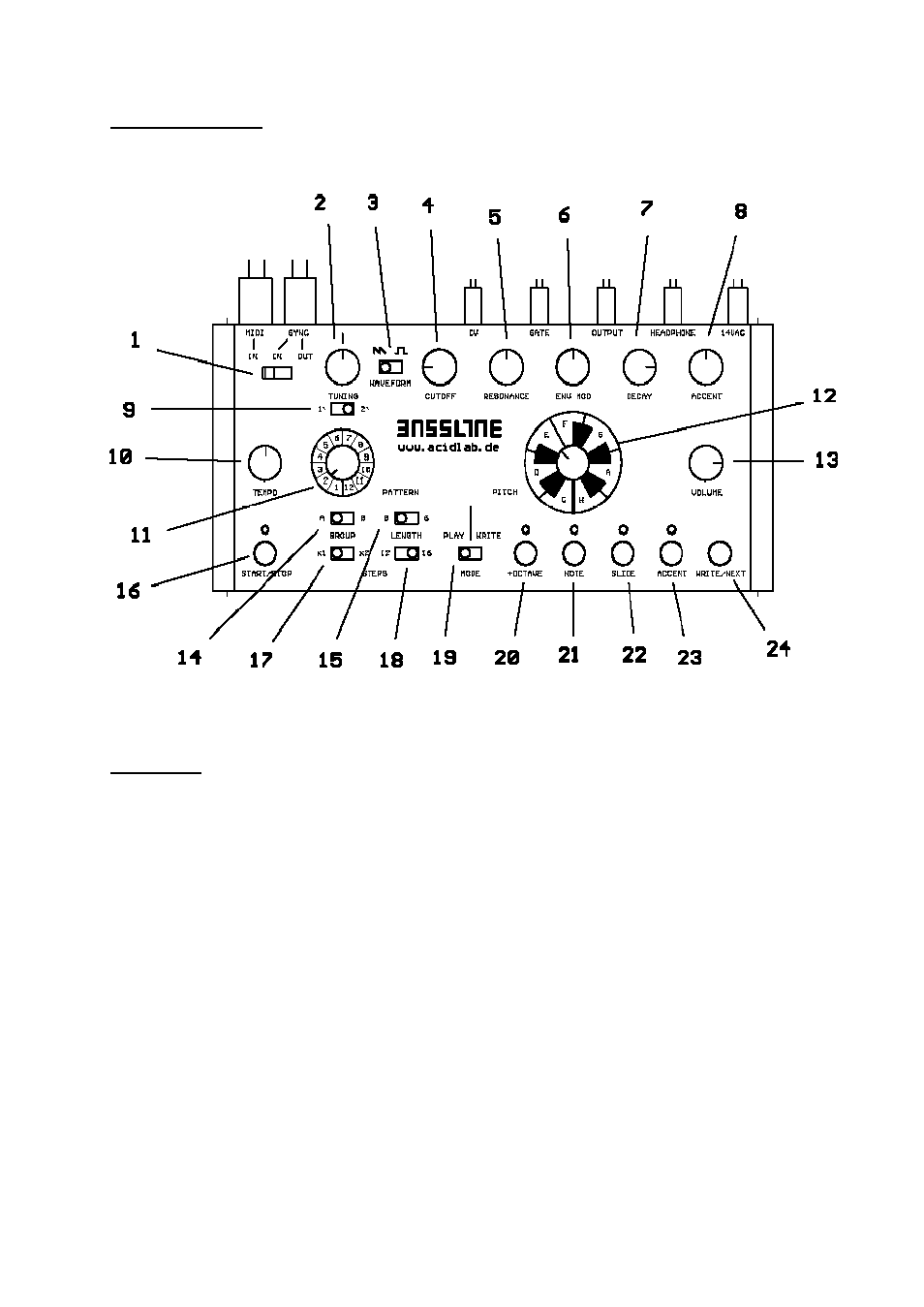 acidlab Bassline User Manual | Page 2 / 4