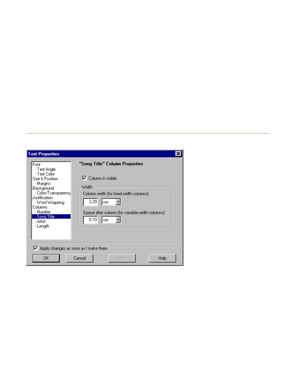 Text properties dialog individual field pages | Acoustica CD/DVD Label Maker User Manual | Page 67 / 85