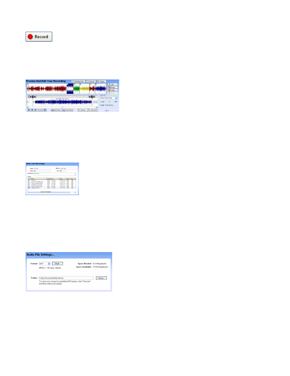 Type or look up album information during recording | Acoustica Spin it Again User Manual | Page 5 / 39