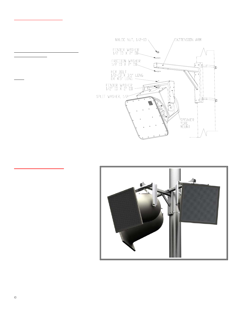 Single speaker mount, Triple speaker mounts | Adaptive Technologies PM-24-6UP-G User Manual | Page 3 / 4