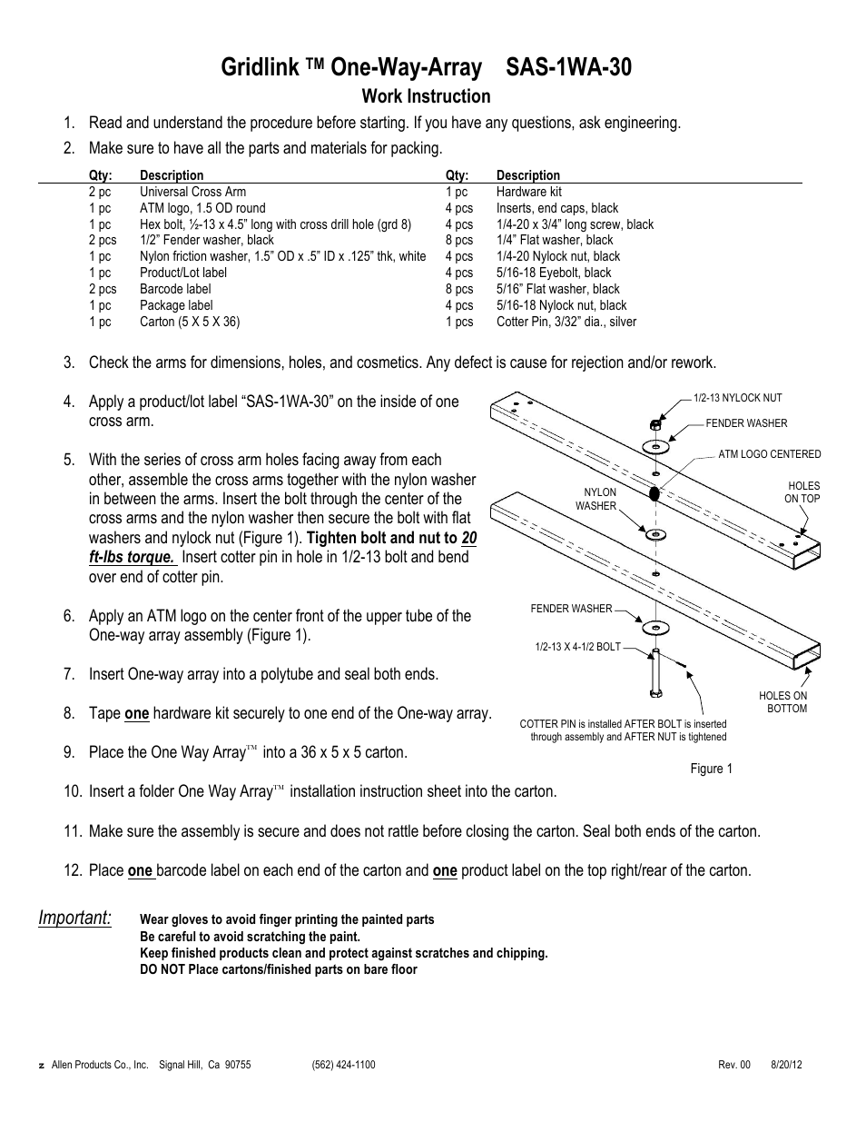 Adaptive Technologies SAS-1WA-30 User Manual | 1 page